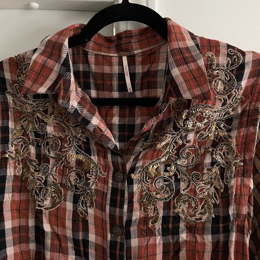 Free People embroidered button down - Picture 2 of 8